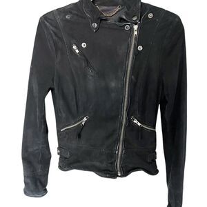 Black goat suede Women’s Motorcycle Jacket by Muubaa - size 4